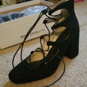 Wild Diva Lounge Tie Up Booties